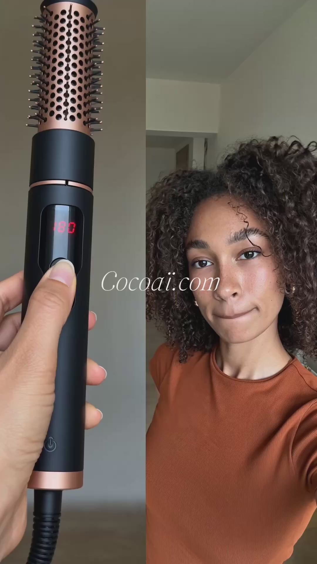 SANS BRUIT - Brosse Chauffante  Volumisante — Lissage & Boucles Parfaites idéale pour cheveux fins