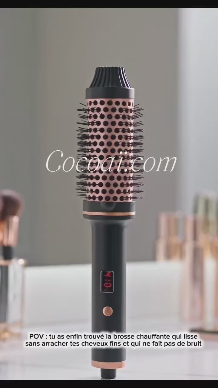SANS BRUIT - Brosse Chauffante  Volumisante — Lissage & Boucles Parfaites idéale pour cheveux fins